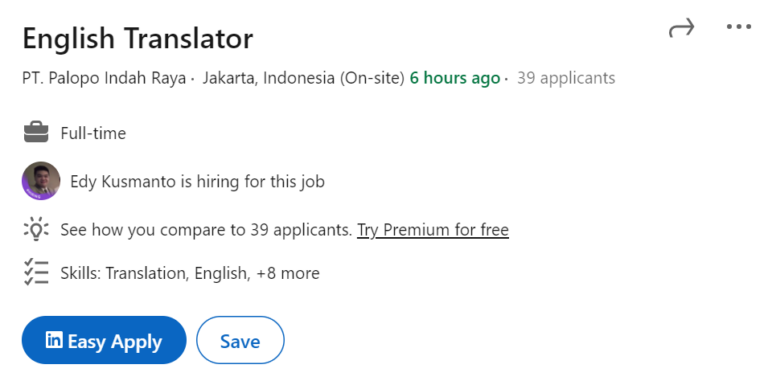 Cara Melamar Kerja Di Linkedin Menggunakan Fitur Easy Apply