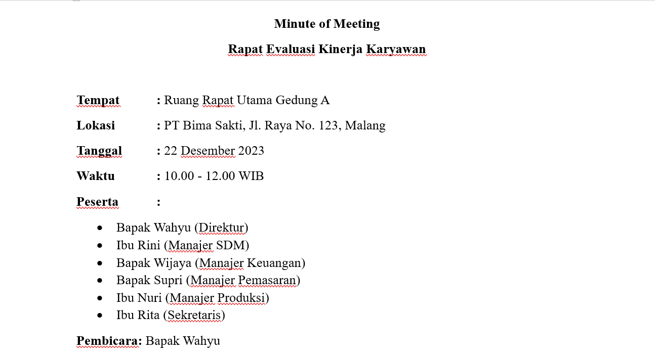 Format Minute Of Meeting Cara Membuat Dan Contoh Mom