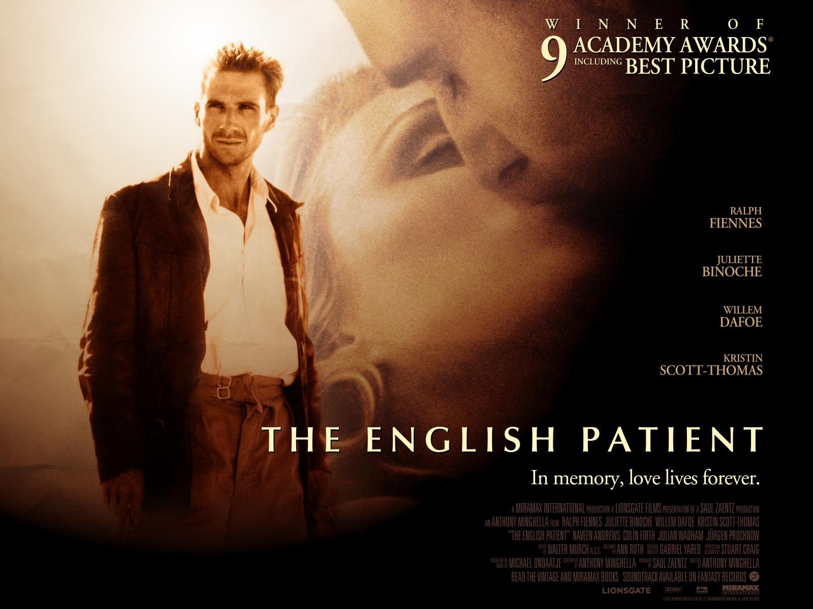 English films to see. Английский пациент» (the English Patient), Постер.