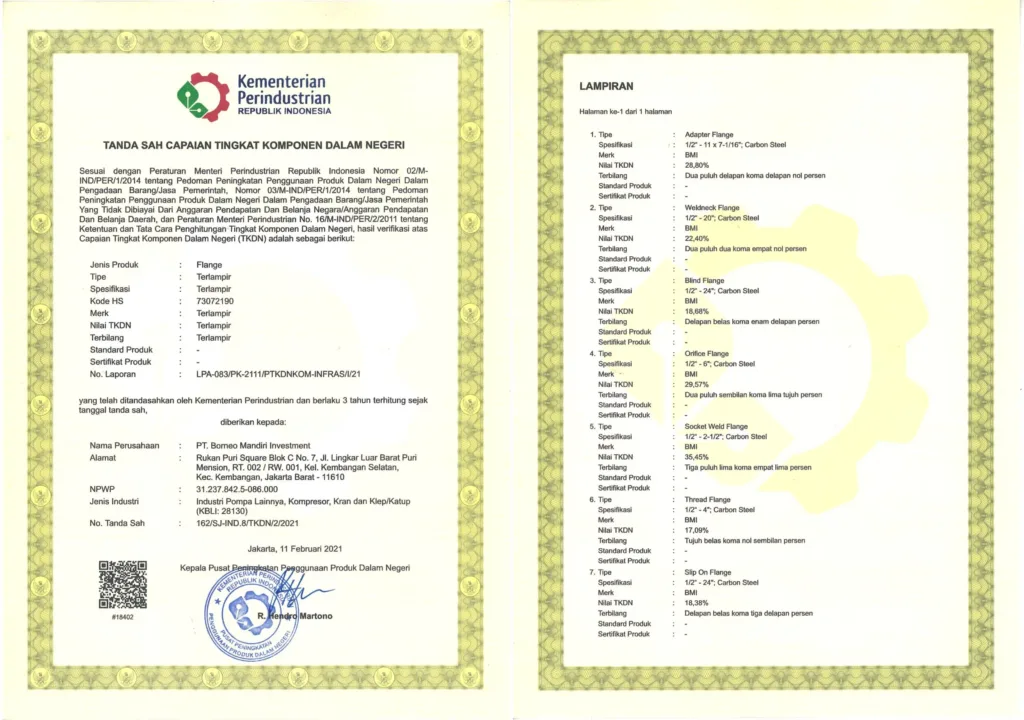 Apa itu Sertifikasi TKDN? Syarat, Lembaga Resmi, dan Cara Mendapatkannya - 336 sertifikat tkdn flanges revisi 001 8f462 3268 359 twebp80 Apa itu Sertifikasi TKDN?