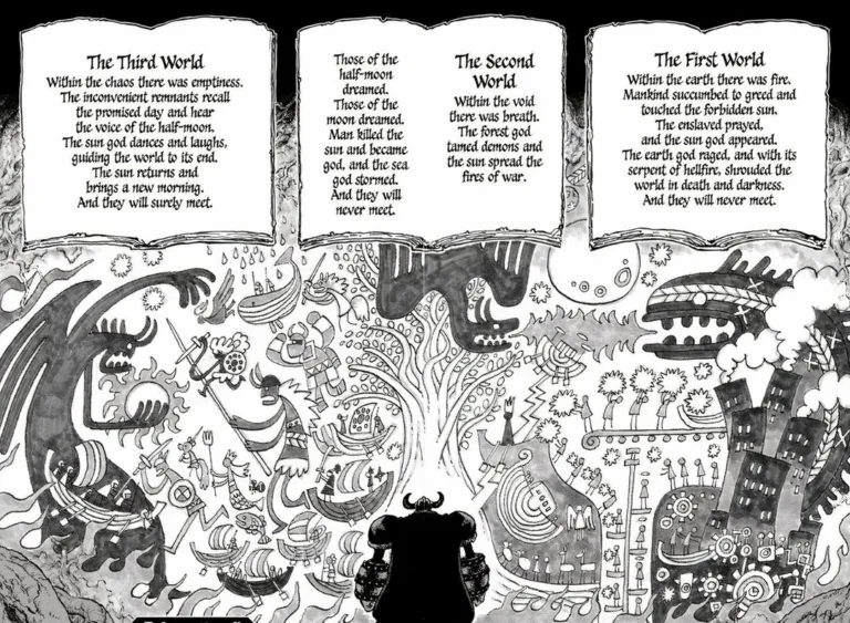 Mural Elbaf, Teks Harley, dan 3 Dunia One Piece - mural kuno elbaf mural elbaf one piece