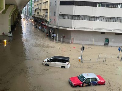 Situasi banjir di Hong Kong (AFP/Libby Hogan)