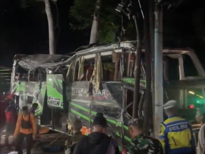 Tangkapan layar X @NobarPialaAsia Fakta Terbaru Kecelakaan Maut Bus Trans Putera Fajar di Ciater Subang, Polisi Tangkap Saksi Kunci