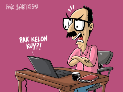ilustrasi pak santoso si dosen magang